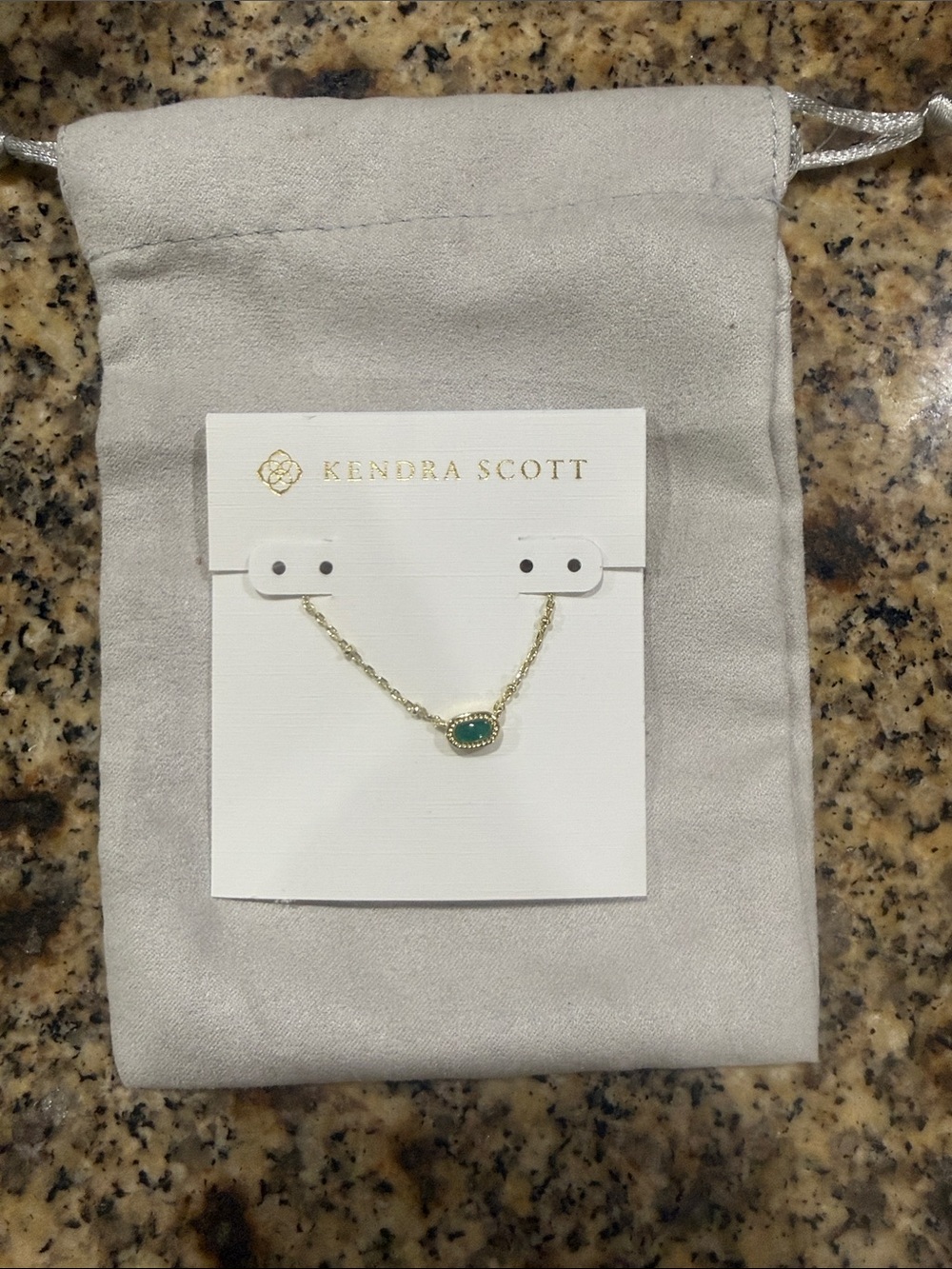 Kendra Scott Gold Chain Bracelet with Green Stone